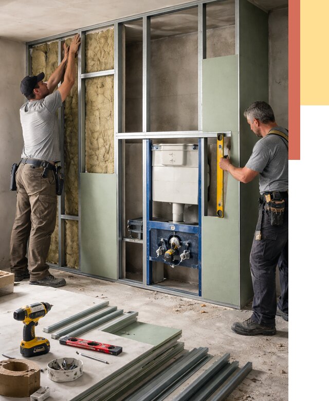 Установка сантехнических перегородок в чусовом от 8881 руб. | ОТДЕЛОЧНИК-Чсв