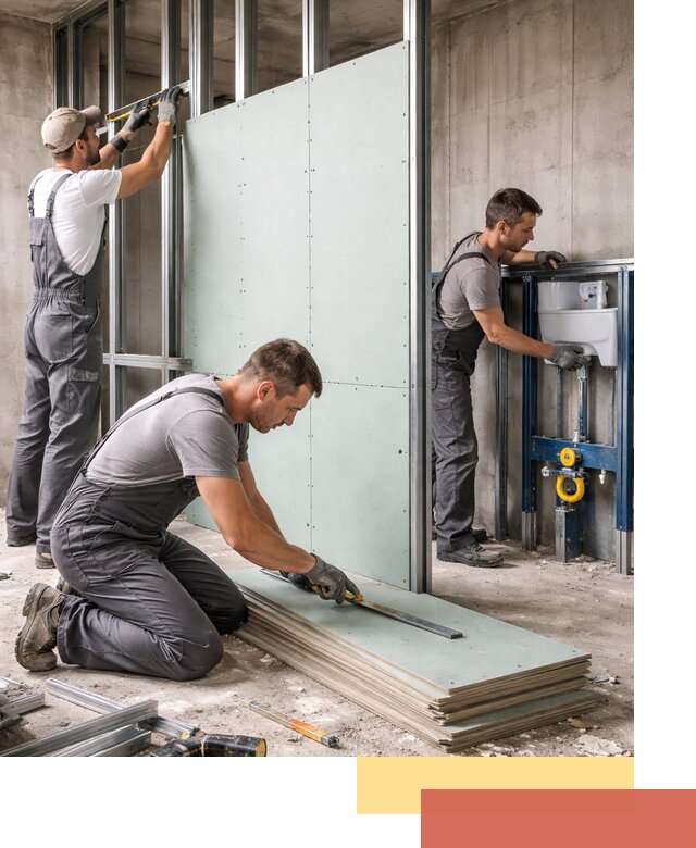 Монтаж и ремонт сантехнических перегородок в чусовом