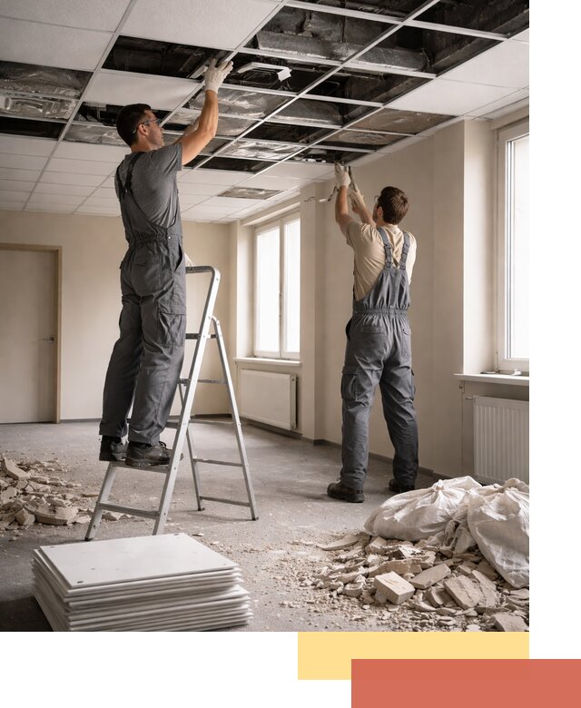 Демонтаж потолков Армстронг профессионально в чусовом