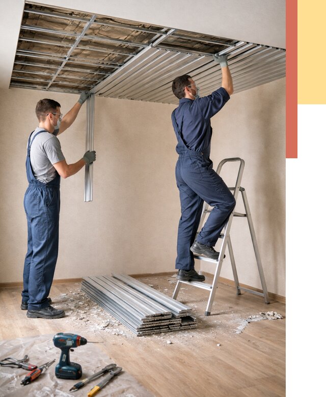 Демонтаж реечного потолка в чусовом от 4702 руб. быстро и недорого | ОТДЕЛОЧНИК-Чсв