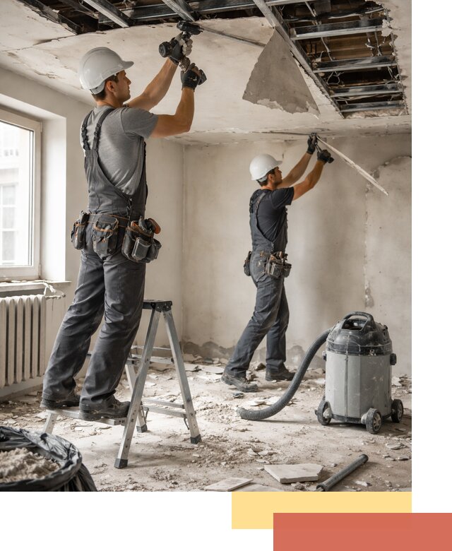 Демонтаж гипсокартонного потолка в чусовом быстро и аккуратно