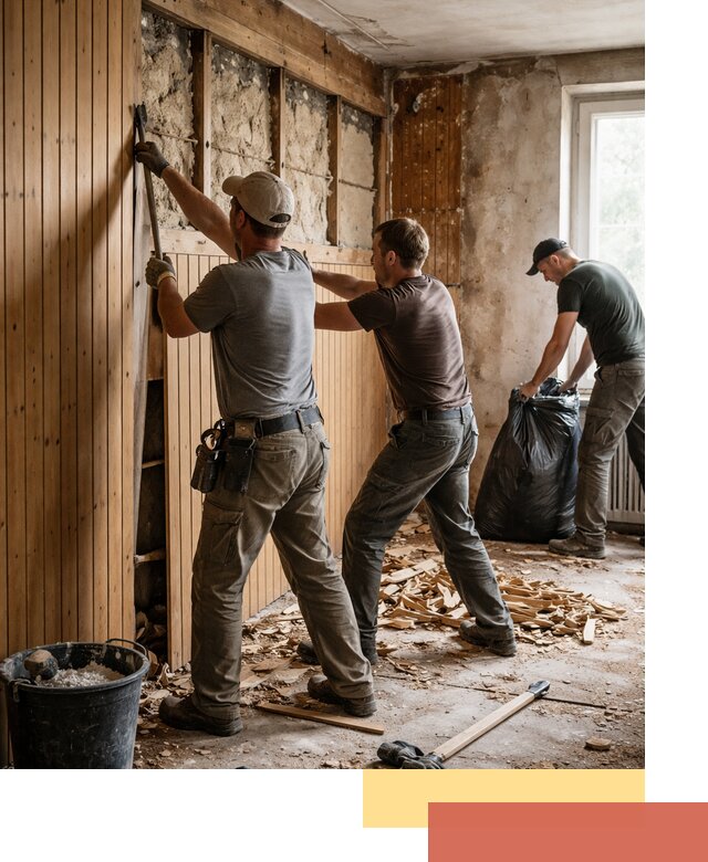 Демонтаж вагонки и вывоз материалов в чусовом