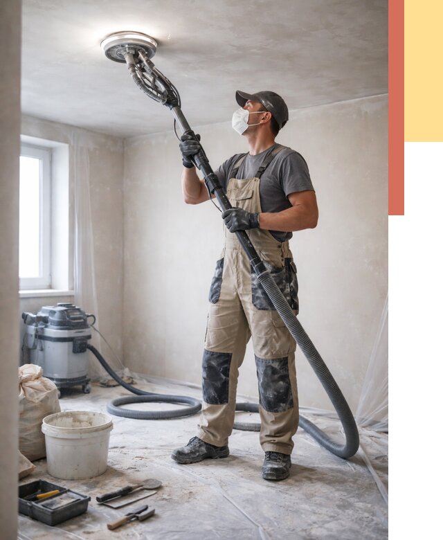 Шлифовка потолка в чусовом от 3657 руб. — услуги шлифования потолка | ОТДЕЛОЧНИК-Чсв