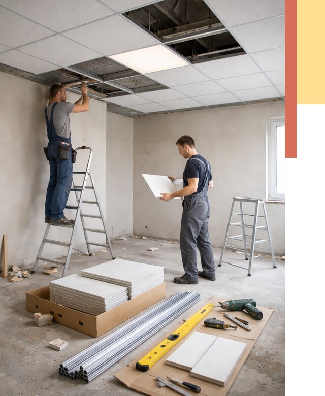 Монтаж потолка армстронг в чусовом от 4702 руб/м2 — быстрая установка под ключ | ОТДЕЛОЧНИК-Чсв