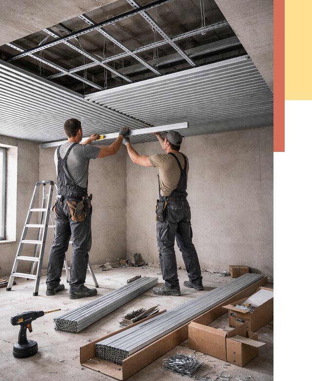 Монтаж реечного потолка в чусовом от 4702 руб. под ключ | ОТДЕЛОЧНИК-Чсв