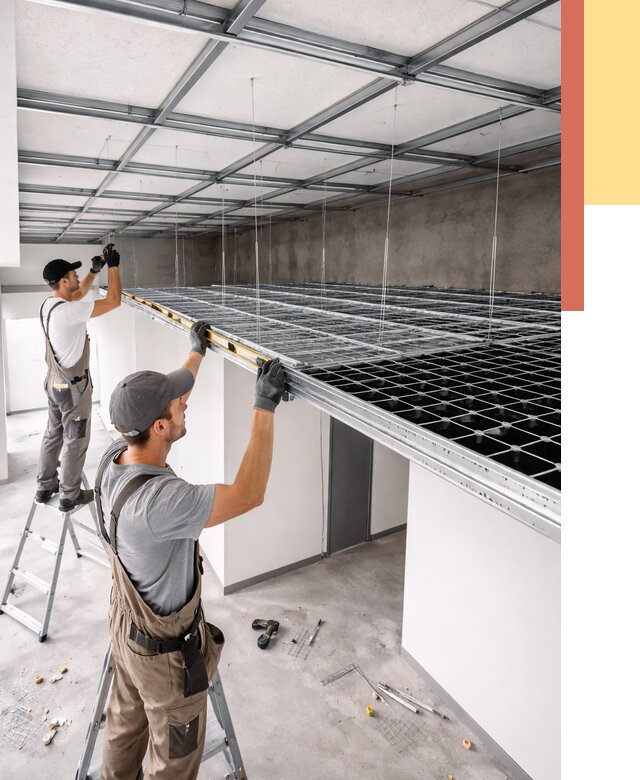 Монтаж потолка грильято в чусовом от 470 руб./м² — быстрая сборка под ключ | ОТДЕЛОЧНИК-Чсв