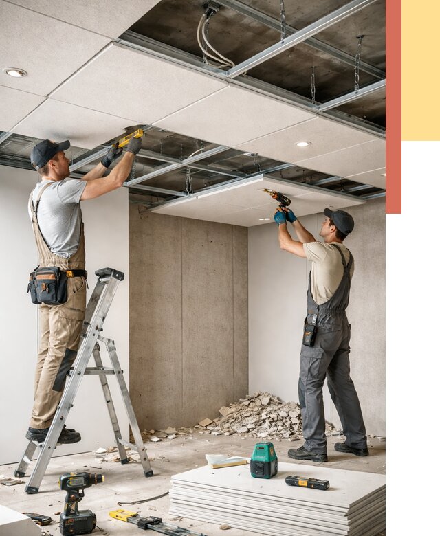 Монтаж акустического потолка в чусовом от 6791 руб/м2 — быстро и недорого | ОТДЕЛОЧНИК-Чсв