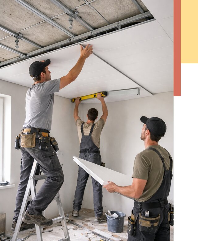 Монтаж потолка из ПВХ панелей в чусовом от 3657 руб./м2 — быстро и недорого | ОТДЕЛОЧНИК-Чсв