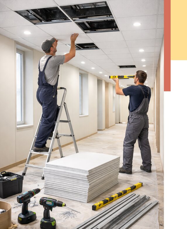 Ремонт потолка Армстронг в чусовом от 4702 руб. — быстро и недорого | ОТДЕЛОЧНИК-Чсв