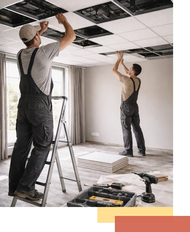 Замена плит подвесного потолка в чусовом быстро и качественно