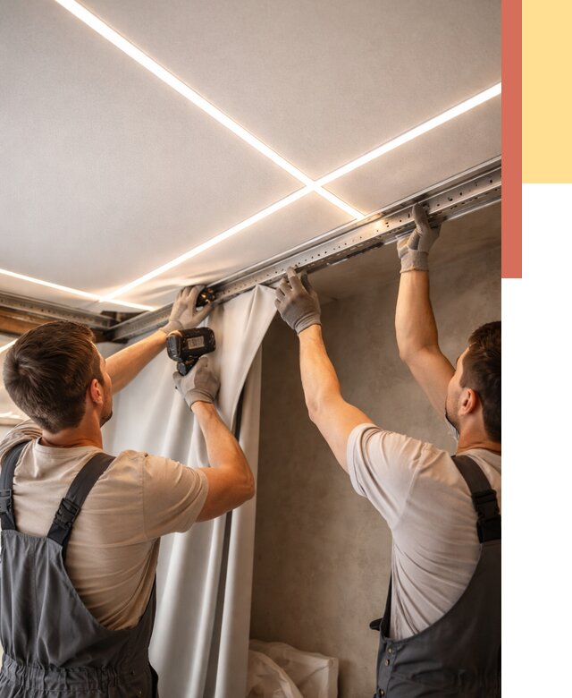 Монтаж натяжного потолка со световыми линиями в чусовом от 1254 руб. | ОТДЕЛОЧНИК-Чсв