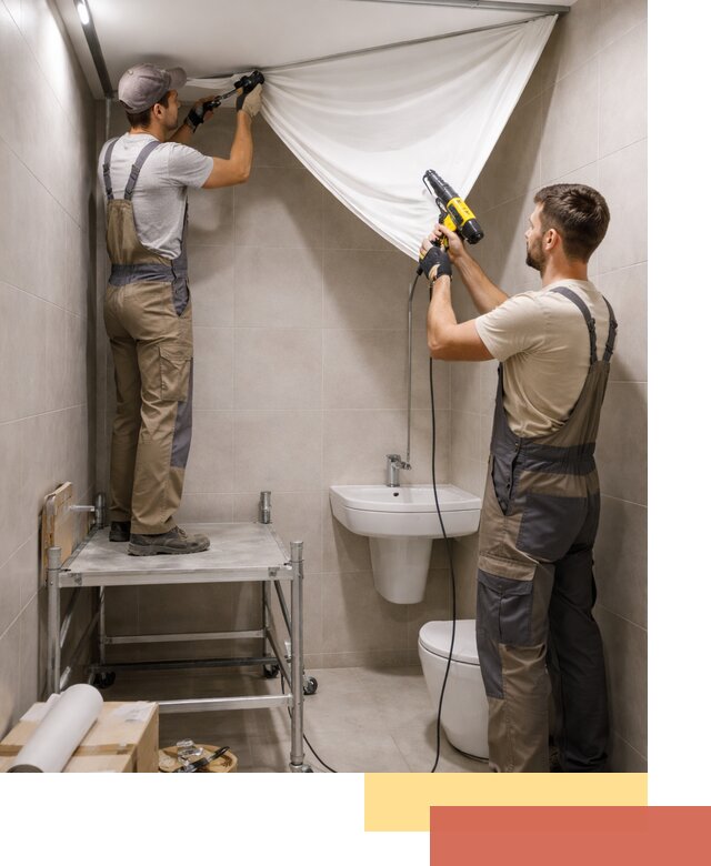 Монтаж натяжного потолка в санузле в чусовом