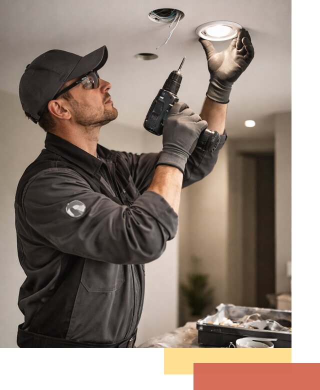 Установка точечных светильников в натяжной потолок в чусовом