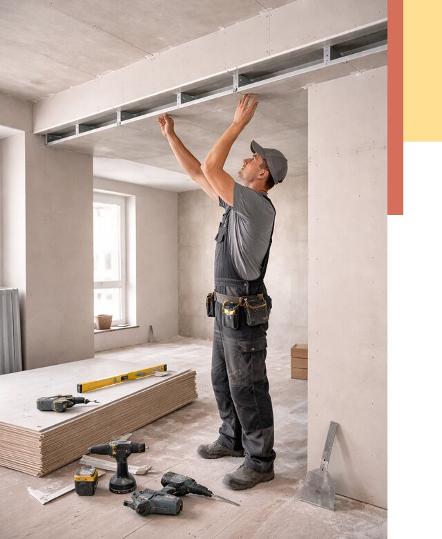 Потолок из гипсокартона с нишей в чусовом от 1306 руб. под ключ | ОТДЕЛОЧНИК-Чсв