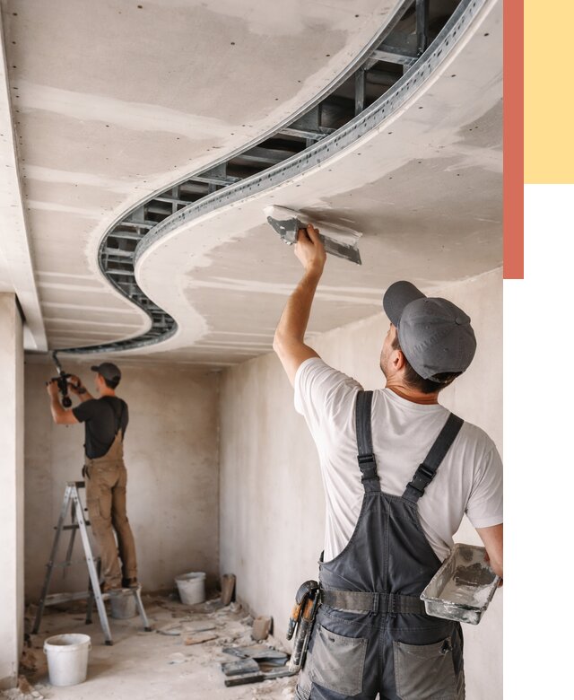 Криволинейный потолок из гипсокартона в чусовом от 2194 руб./м2 | ОТДЕЛОЧНИК-Чсв