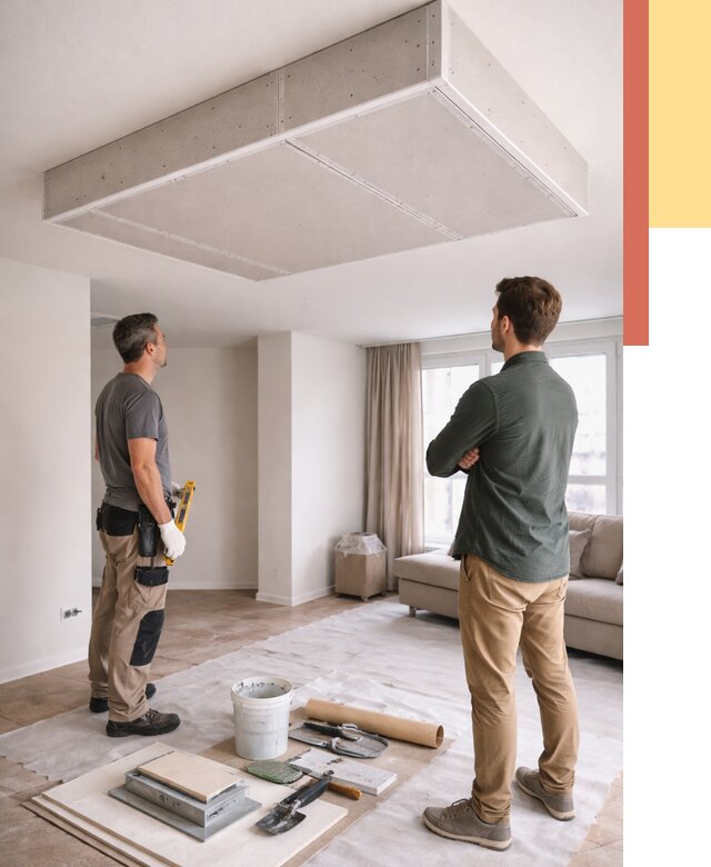 Короб на потолке из гипсокартона в чусовом от 2299 руб. — монтаж и услуги под ключ | ОТДЕЛОЧНИК-Чсв