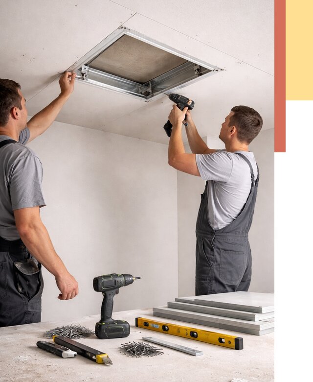 Установка люка в потолок ГКЛ в чусовом от 2612 руб. под ключ | ОТДЕЛОЧНИК-Чсв