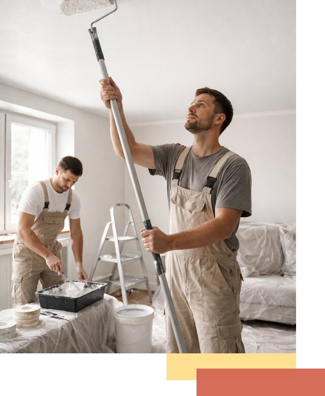 Покраска потолка водоэмульсионной краской в чусовом