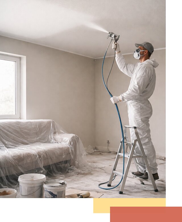 Покраска потолка краскопультом в чусовом быстро и качественно