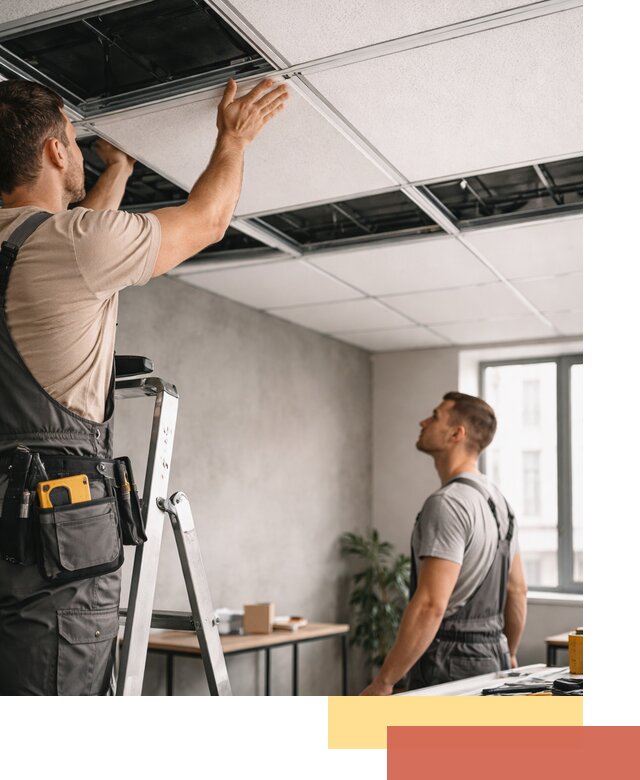 Монтаж потолочной плитки в чусовом качественно и в срок