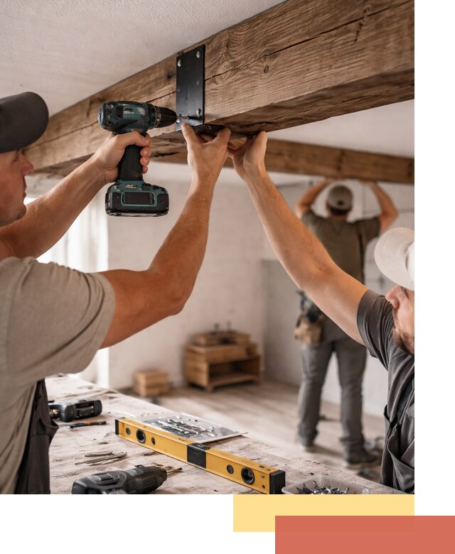 Монтаж декоративных потолочных балок в чусовом