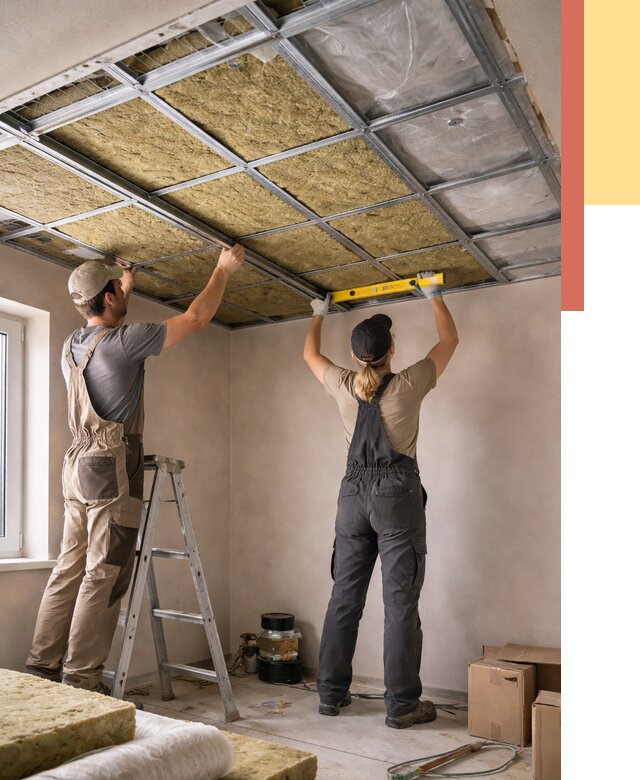 Шумоизоляция потолка в чусовом от 1306 руб. под ключ — услуги ОТДЕЛОЧНИК-Чсв